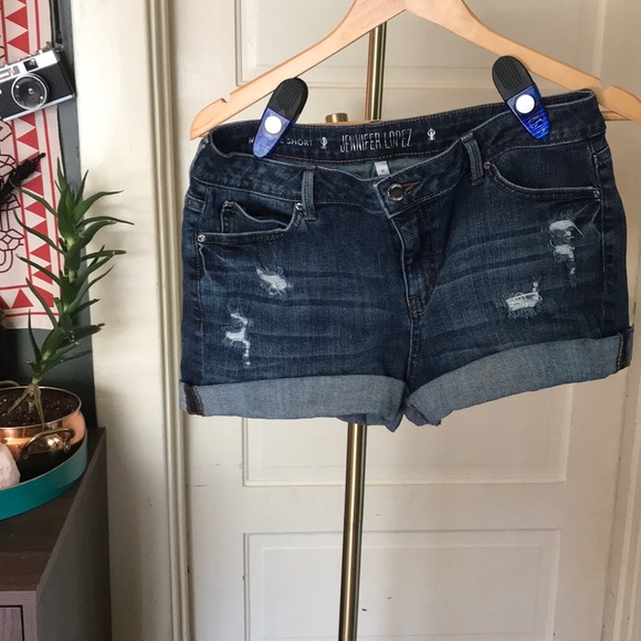Jennifer Lopez Mid Rise Jean Shorts 